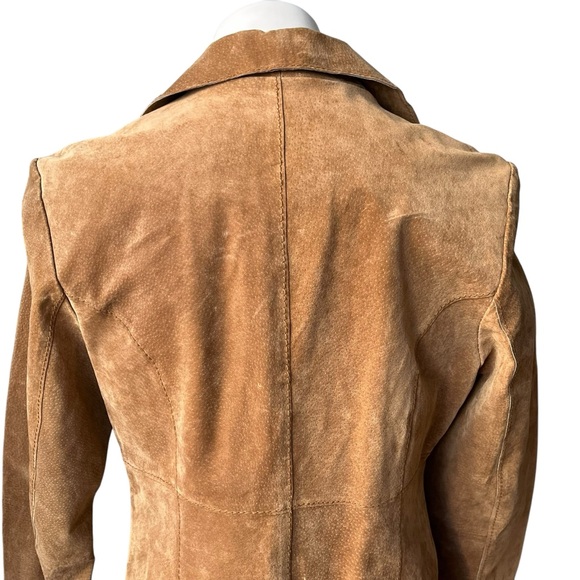 Vintage Wet Seal Leather Suede Penny Lane Style Duster Jacket Tie Closure - Picture 8 of 15